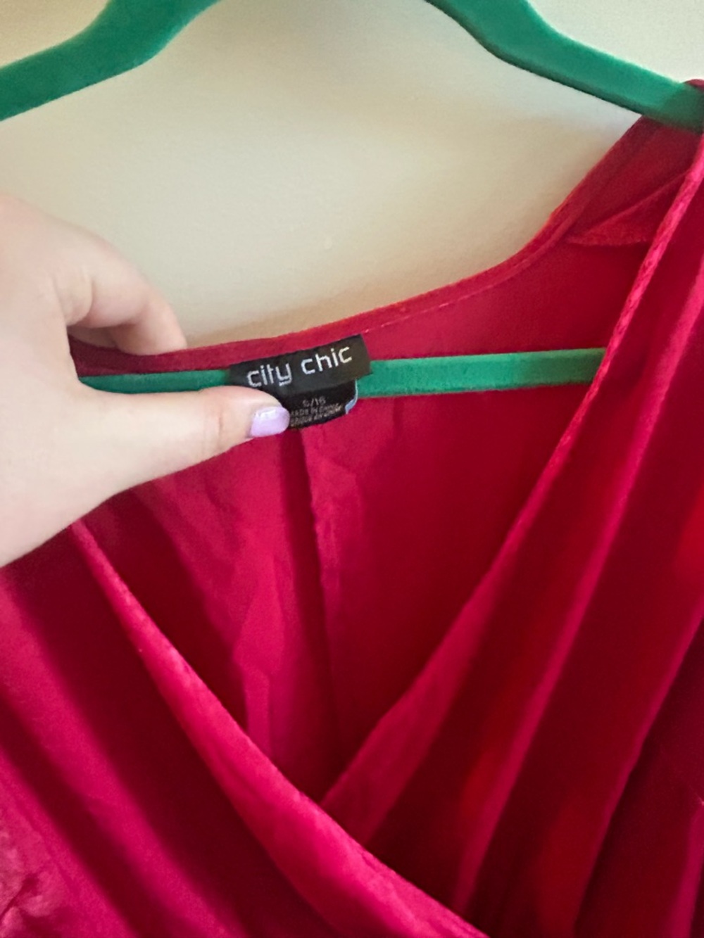 City Chic Red Wrap Mini Dress with Tie Waist - Size 16 - Picture 2 of 5